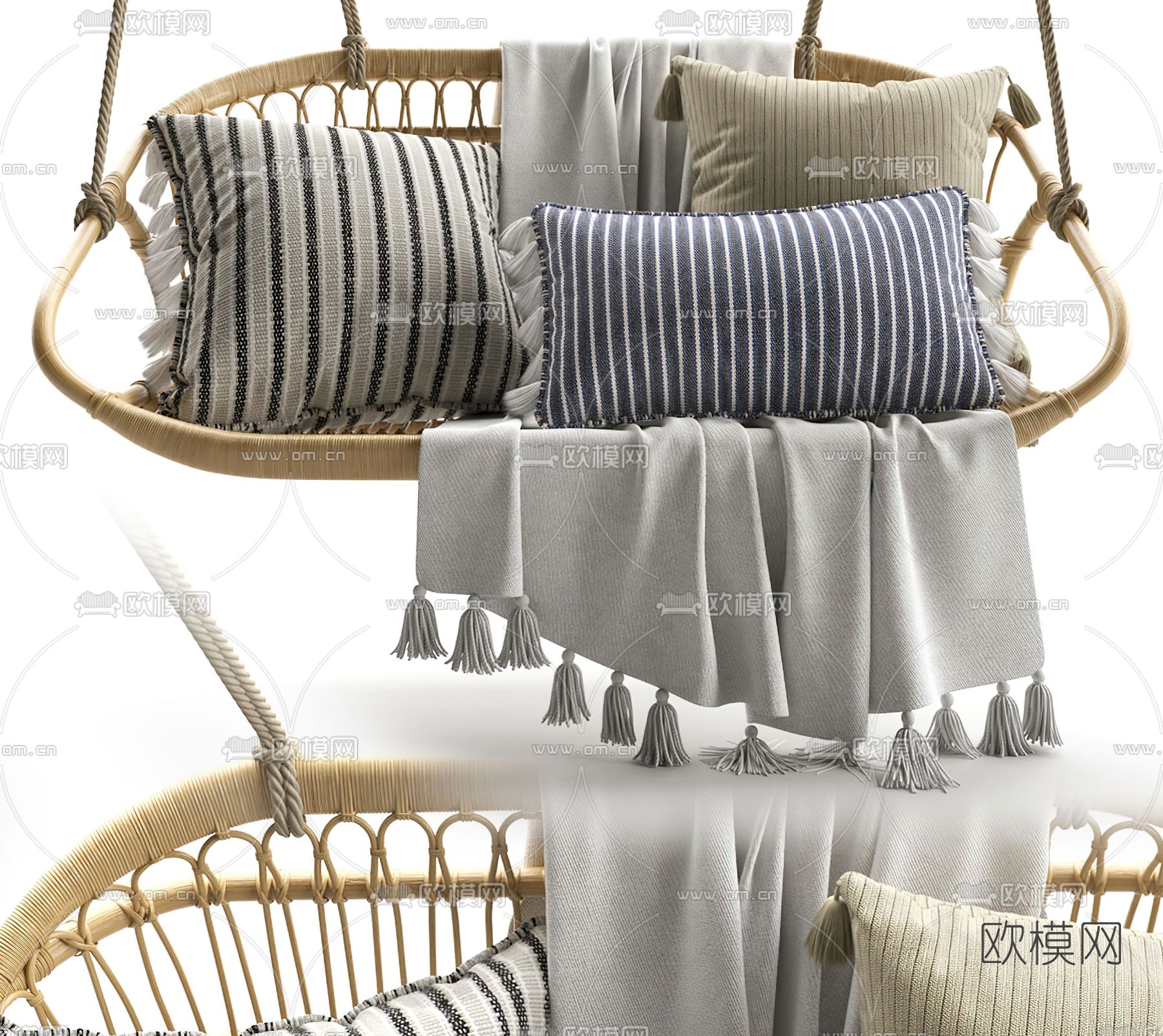 东南亚编织吊椅3d模型下载
