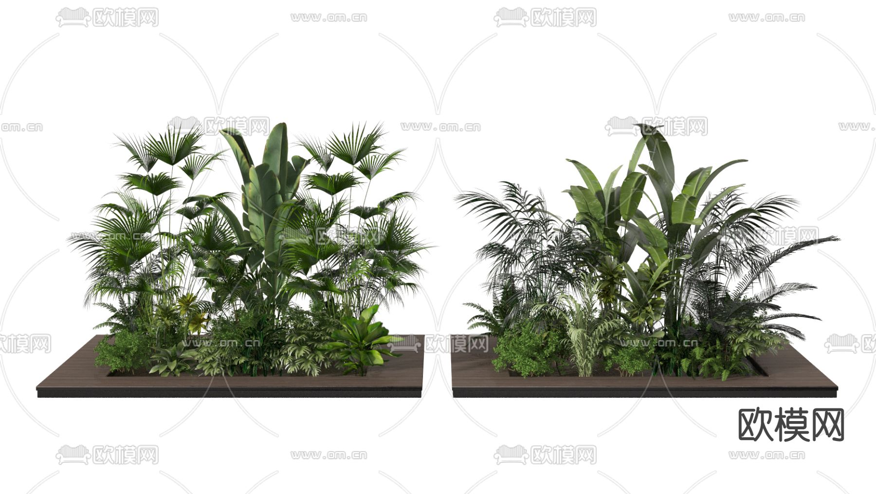 现代灌木绿植堆su模型下载（渲染图1）