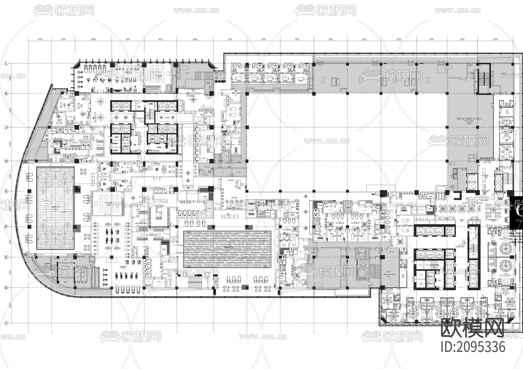 康莱德&希尔顿总平面图cad施工图下载（渲染图4）