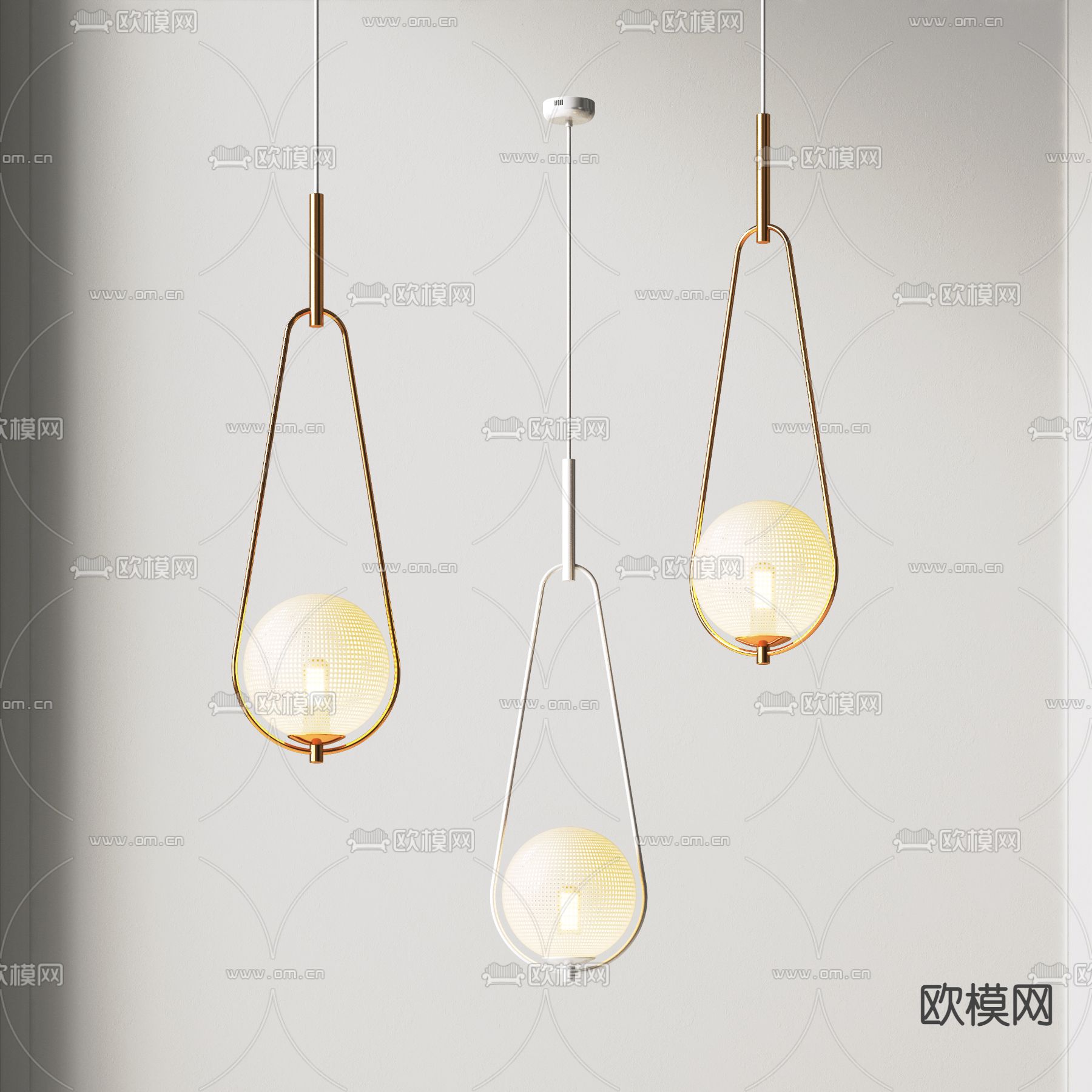 现代轻奢吊灯3d模型下载