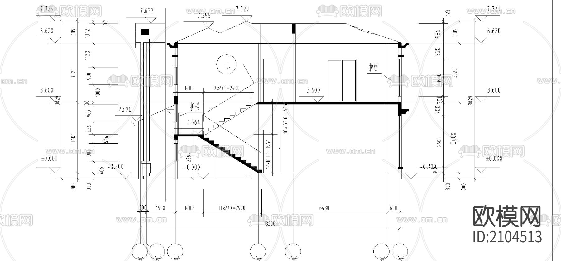 别墅cad平面布置图下载（渲染图4）