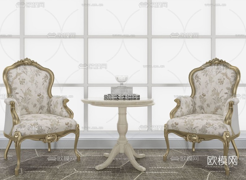 欧式布艺单人沙发免费3d模型下载_ID11924272_3dmax免费模型-欧模网