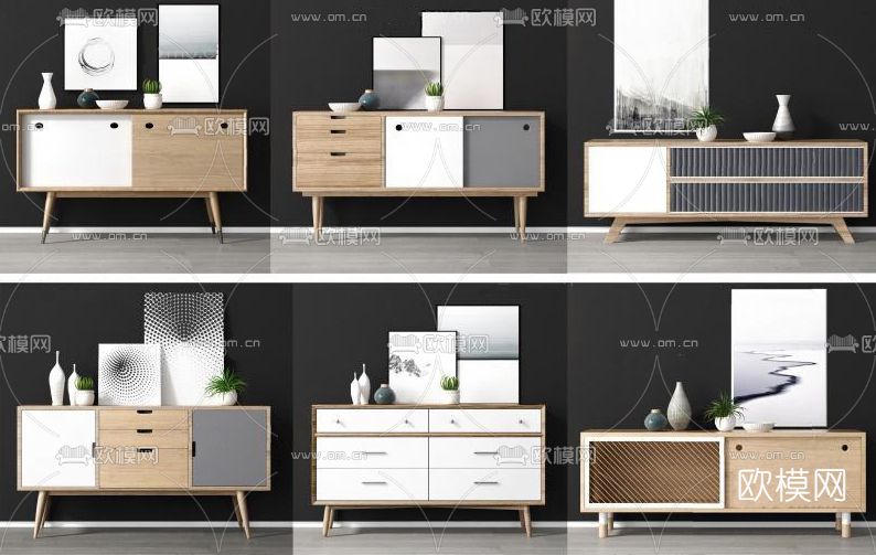 北欧电视柜免费3d模型下载