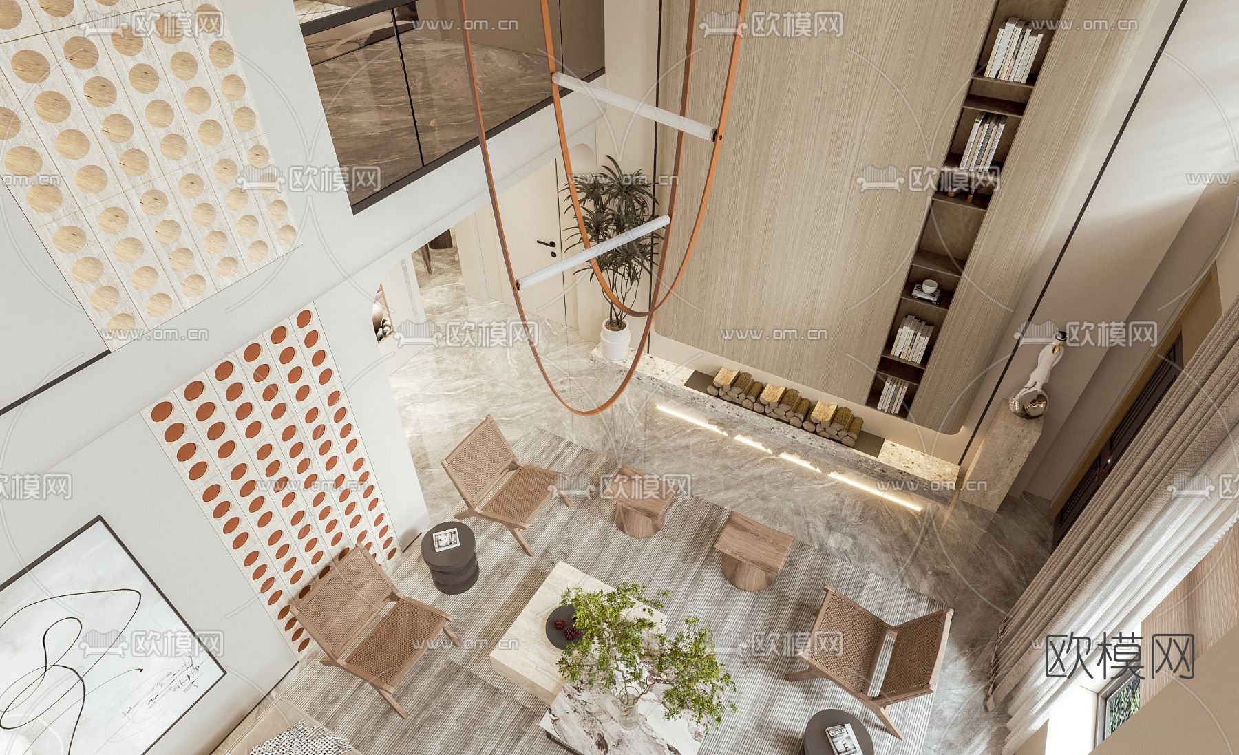 侘寂别墅客厅免费3d模型下载_ID11926586_3dmax免费模型-欧模网