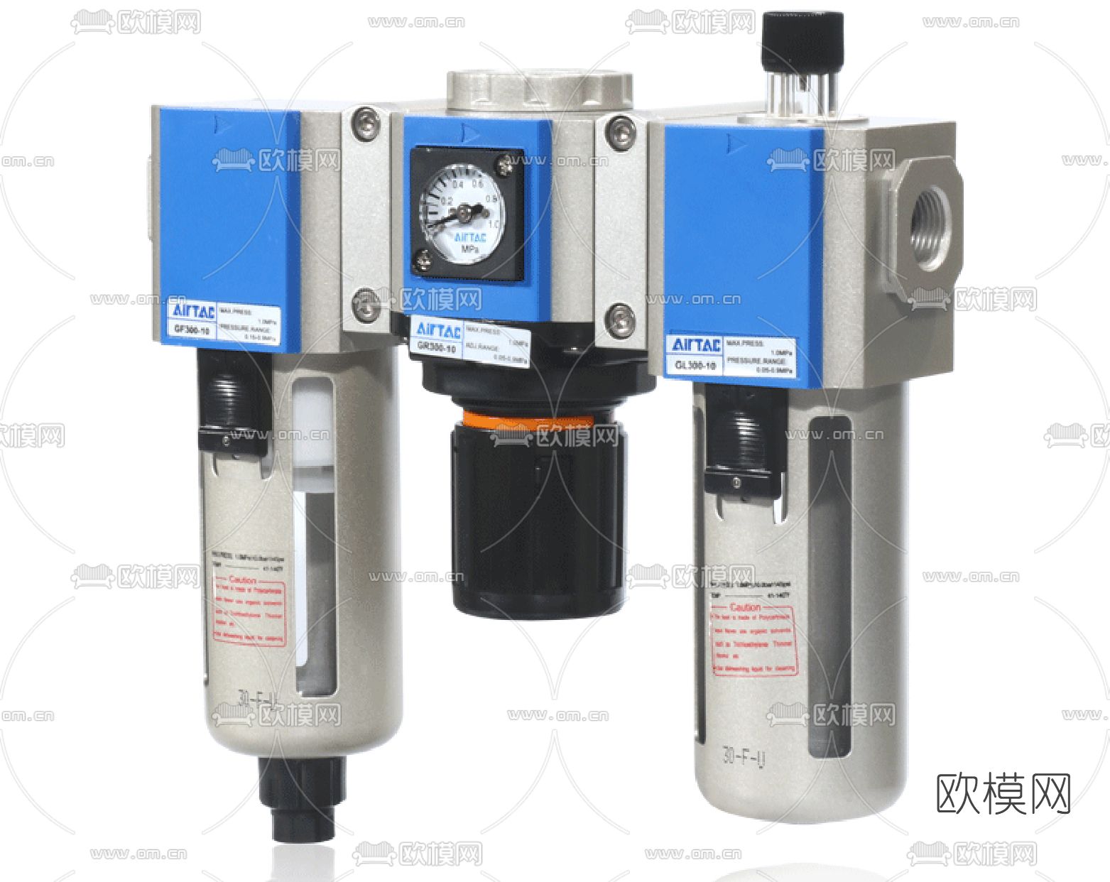 现代气源三联件免费3d模型下载（渲染图1）