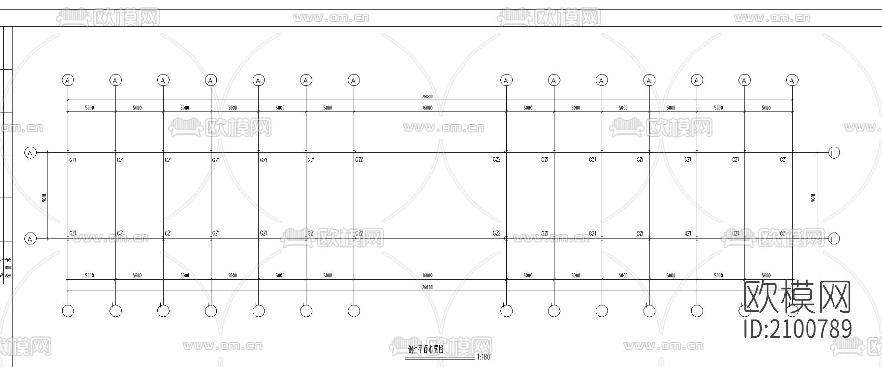 钢结构工程cad图纸下载（渲染图2）