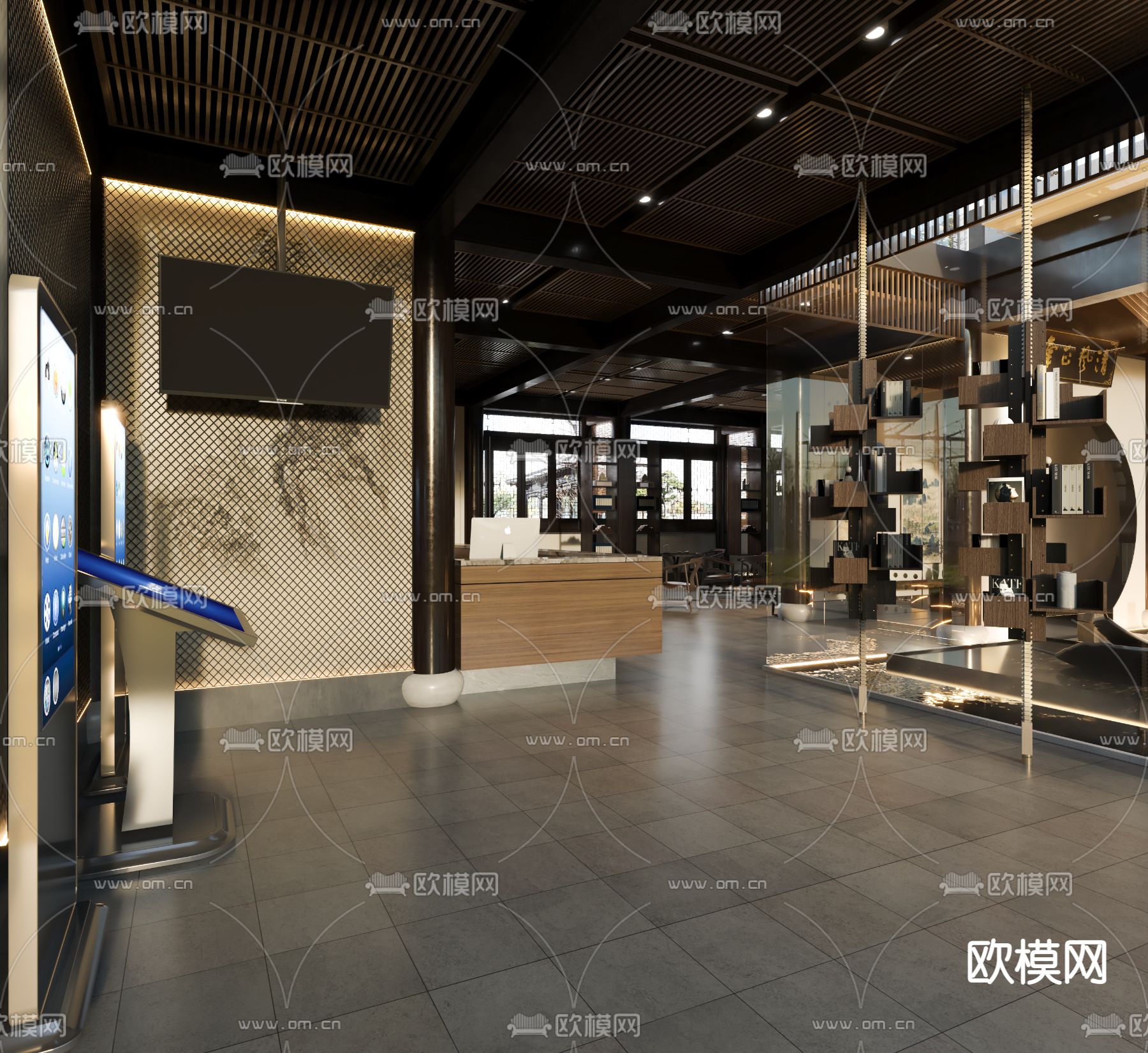 中式古建书吧3d模型