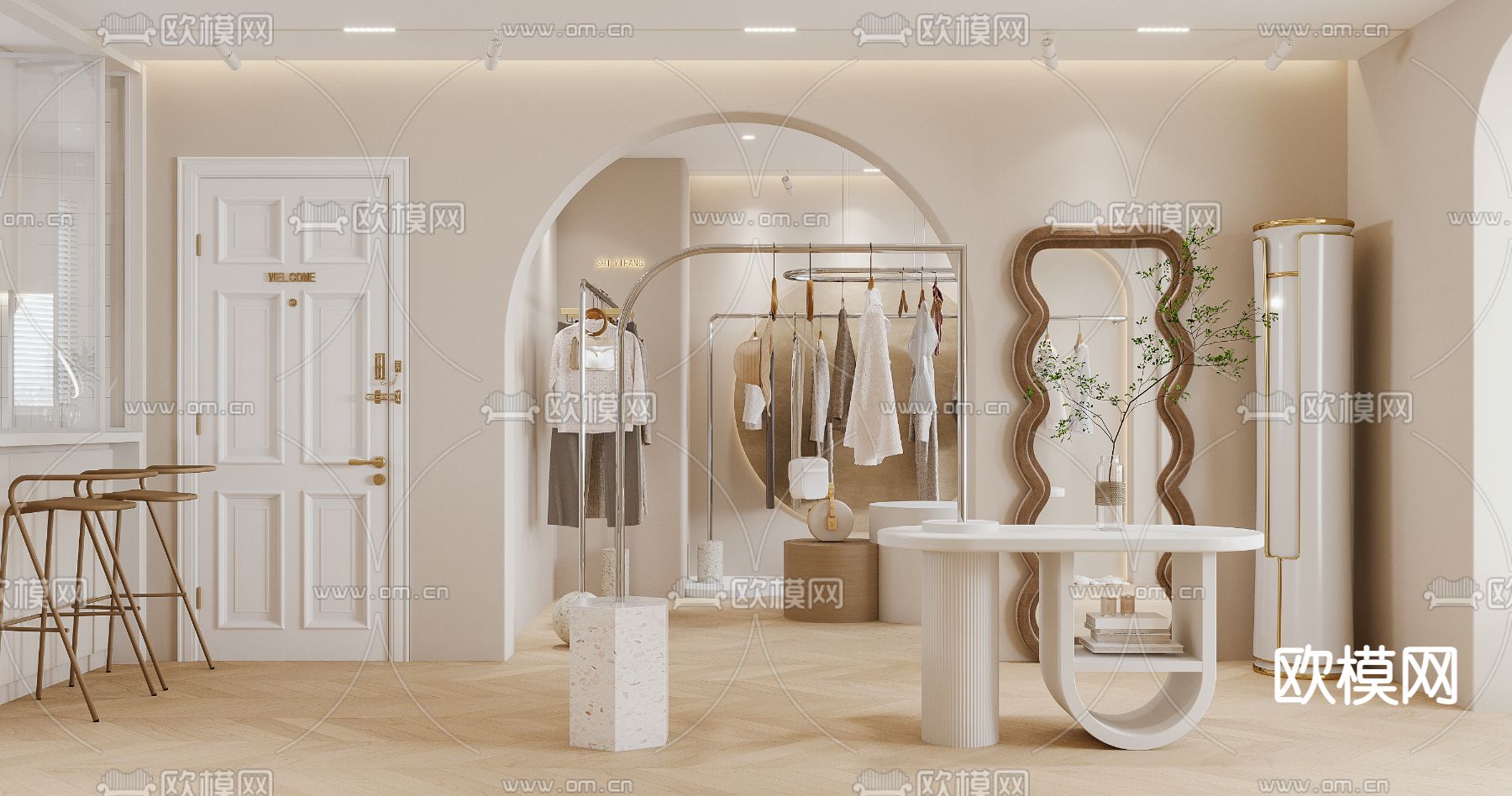 侘寂女装服装店3d模型