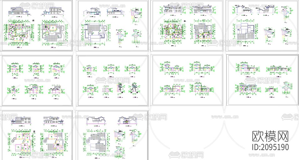 古建別墅建筑圖下載