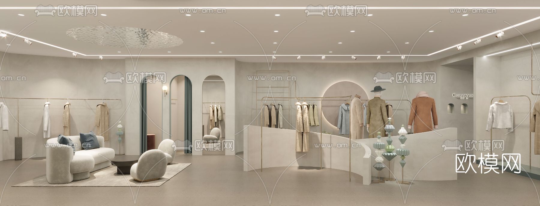 现代服装店免费3d模型下载_ID11907513_3dmax免费模型-欧模网