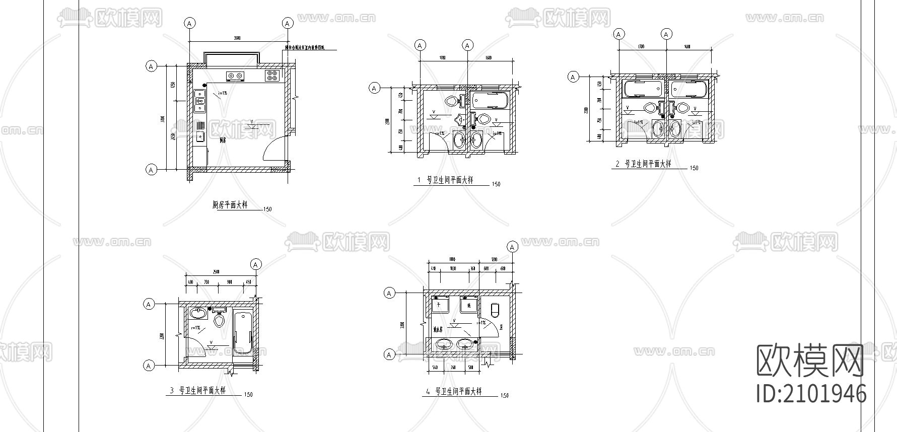 卫生间大样图下载（渲染图4）