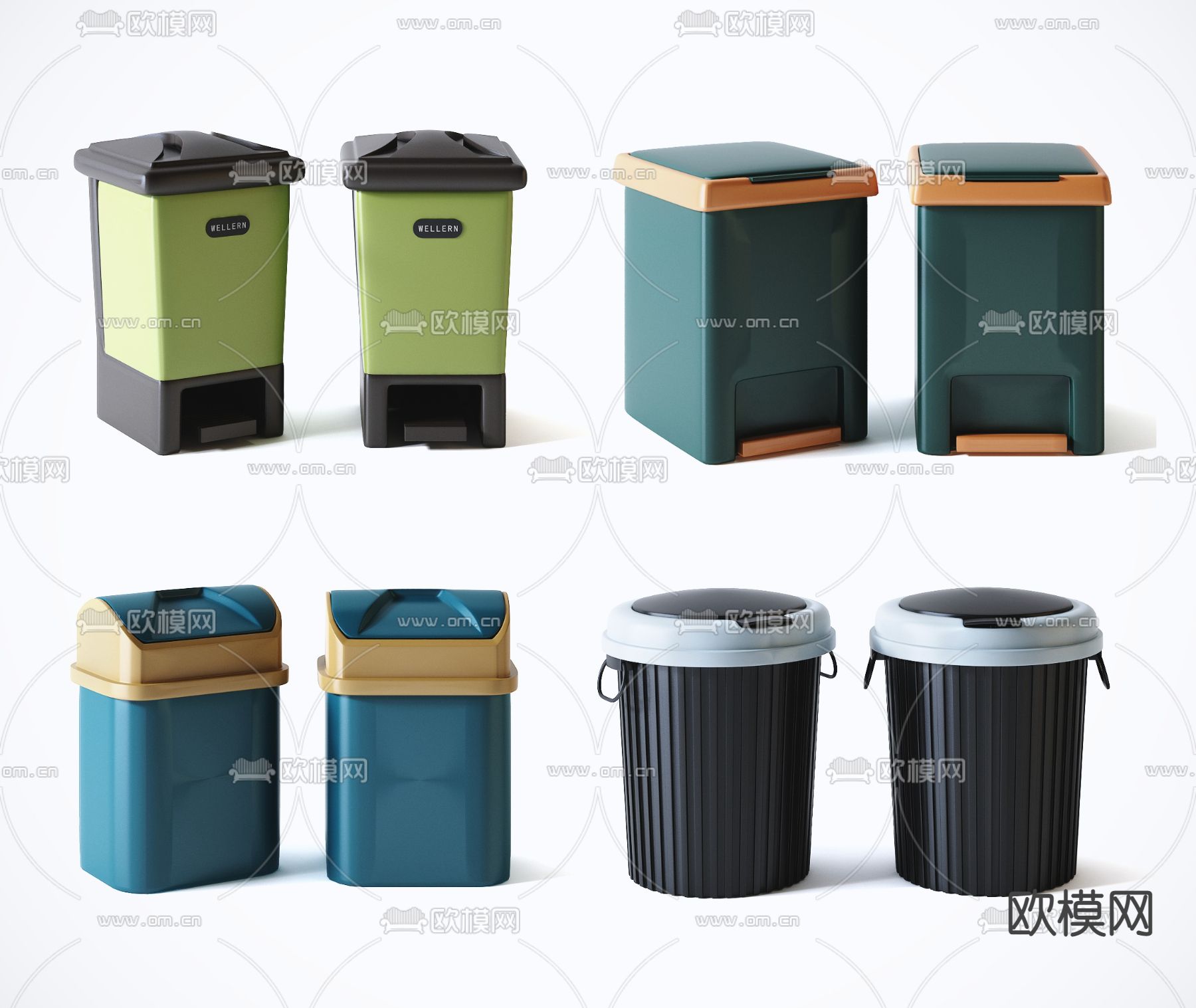 现代垃圾桶3d模型下载