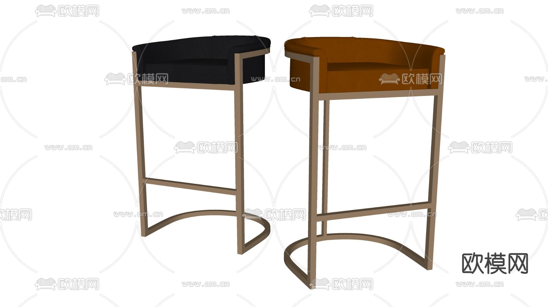 现代吧台椅su模型
