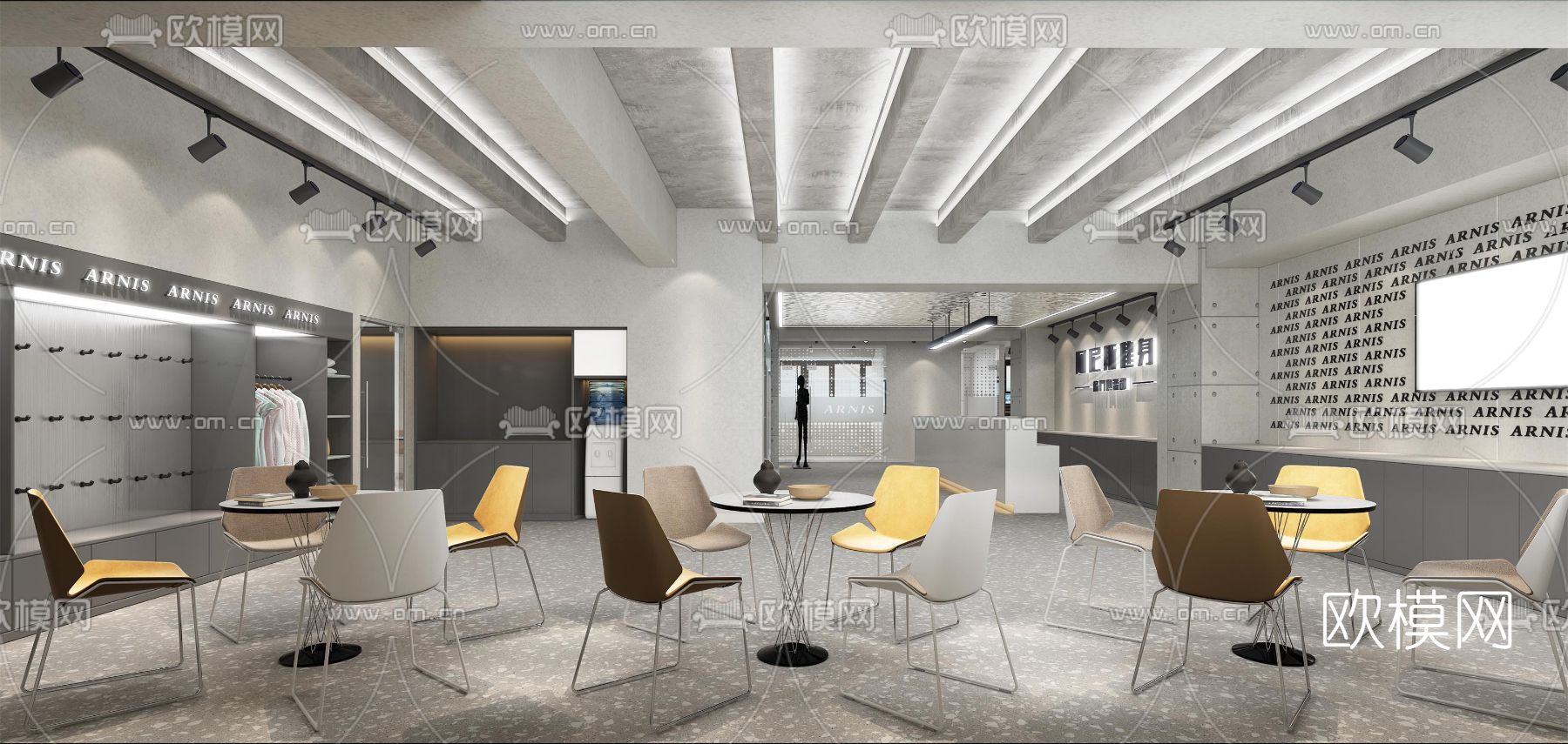 工业风健身房3d模型下载（渲染图3）