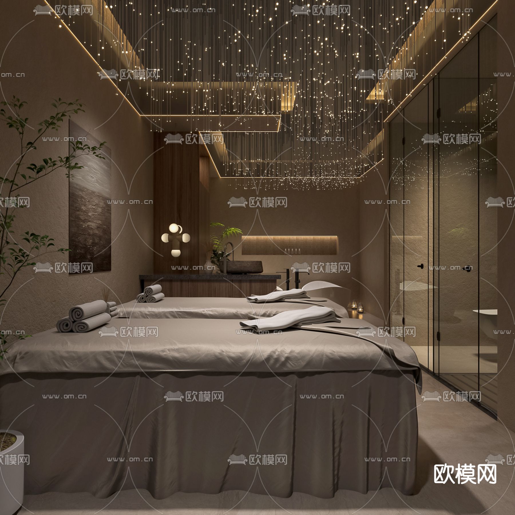 侘寂风SPA护理间3d模型下载_ID11945000_3dmax免费模型-欧模网