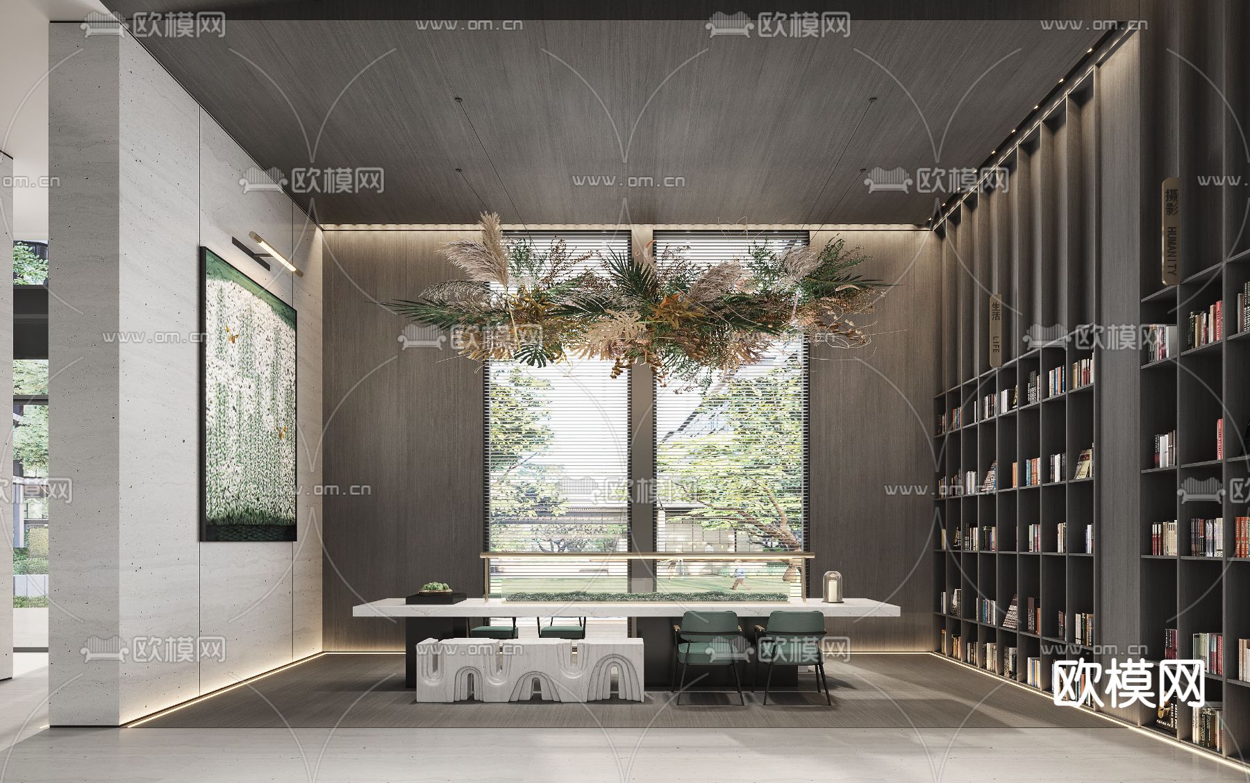 现代售楼处洽谈区3d模型下载（渲染图4）