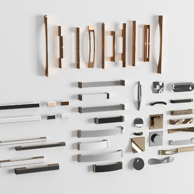 现代门把手柜门拉手su模型