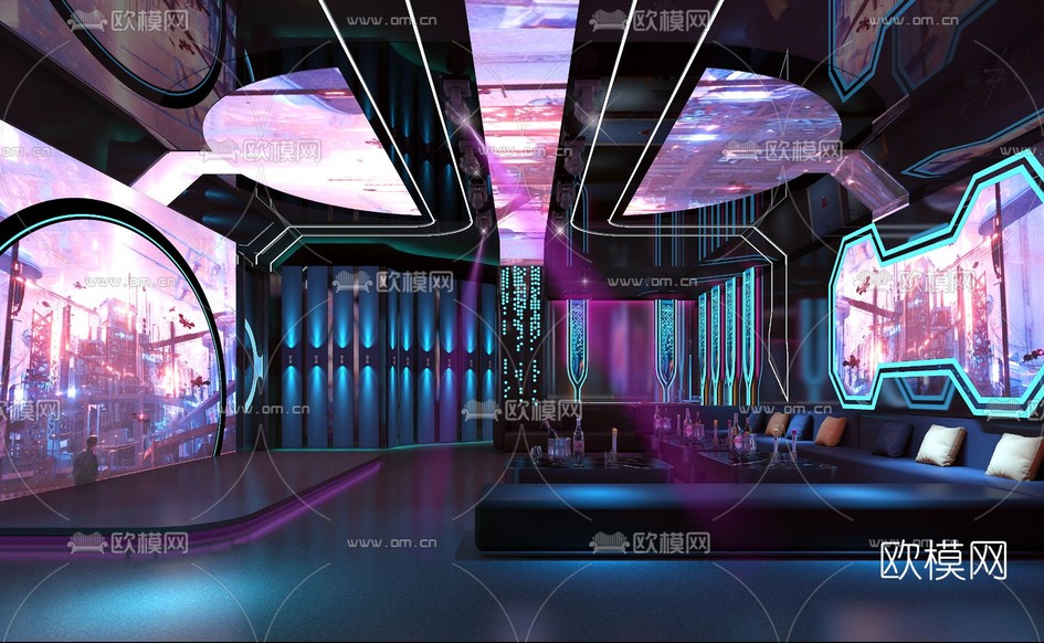 现代KTV包房免费3d模型下载_ID11946029_3dmax免费模型-欧模网