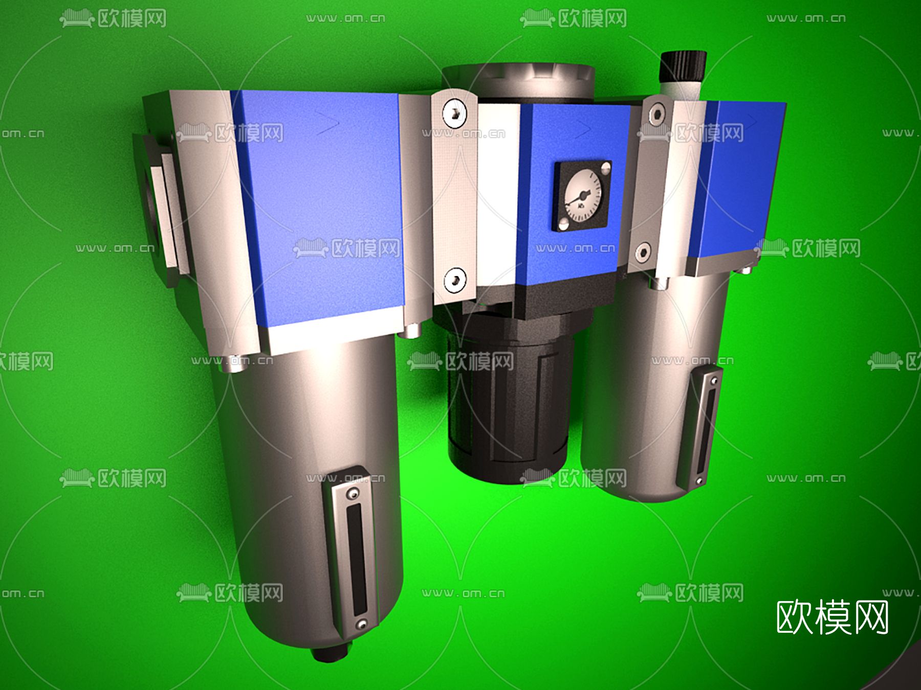 现代气源三联件免费3d模型下载（渲染图4）