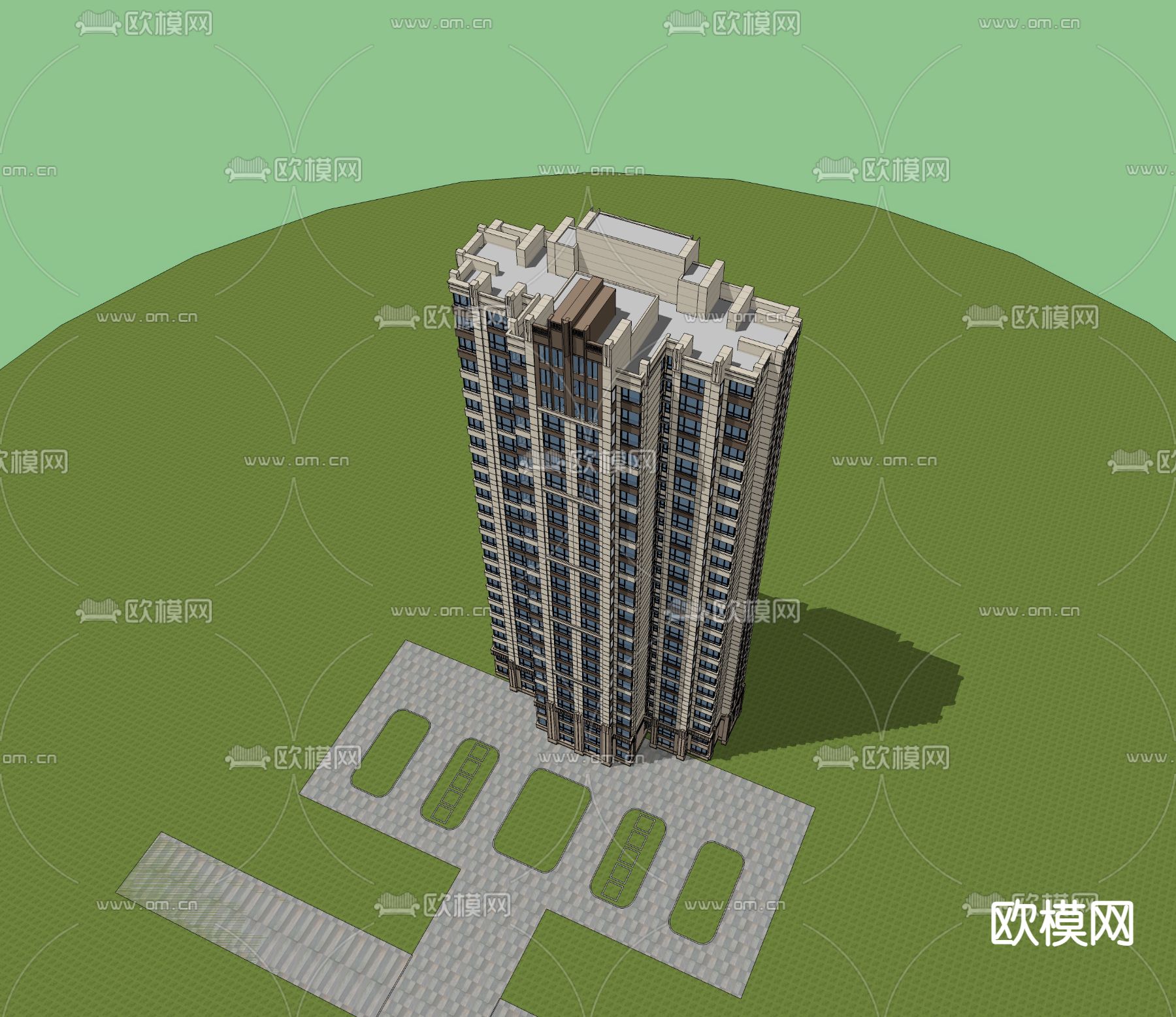 新古典住宅su模型