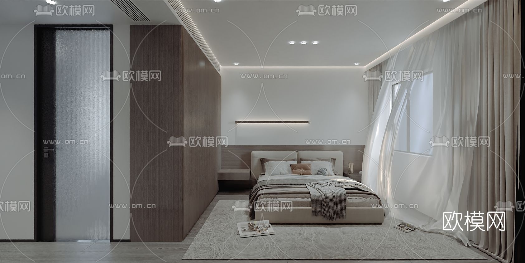 现代卧室免费3d模型下载