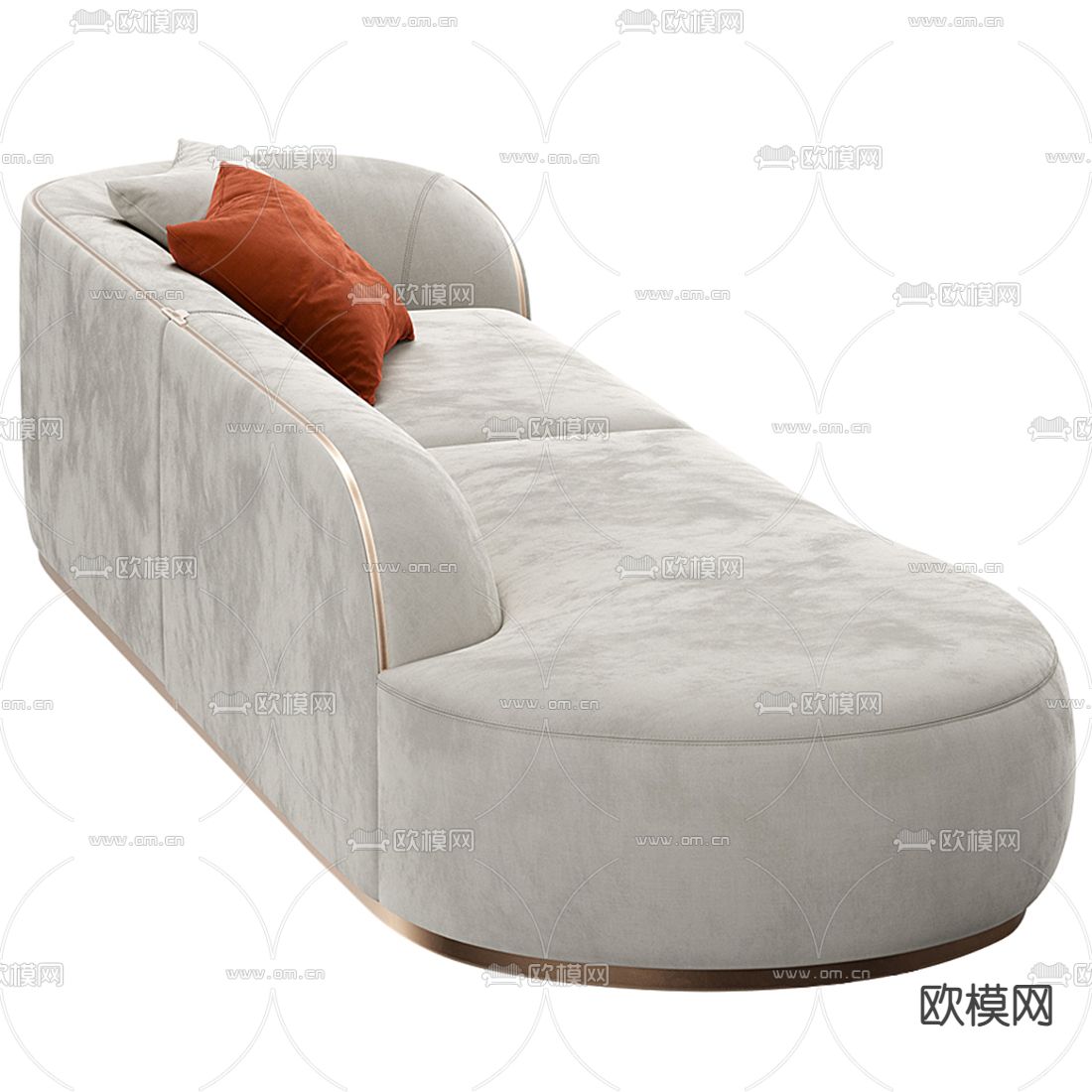 现代布艺贵妃椅3d模型下载（渲染图4）