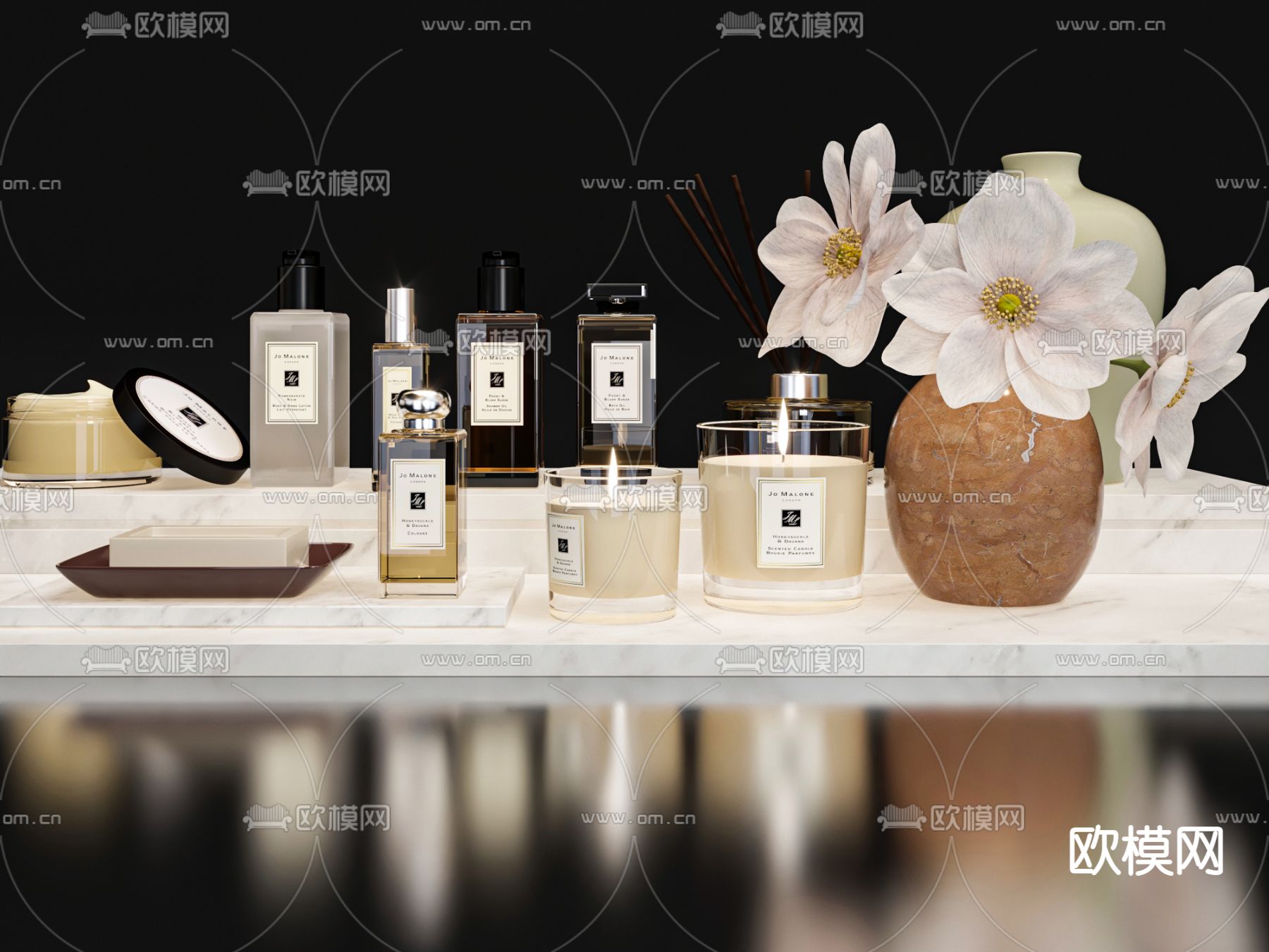 现代香薰洗涤日用品3d模型下载