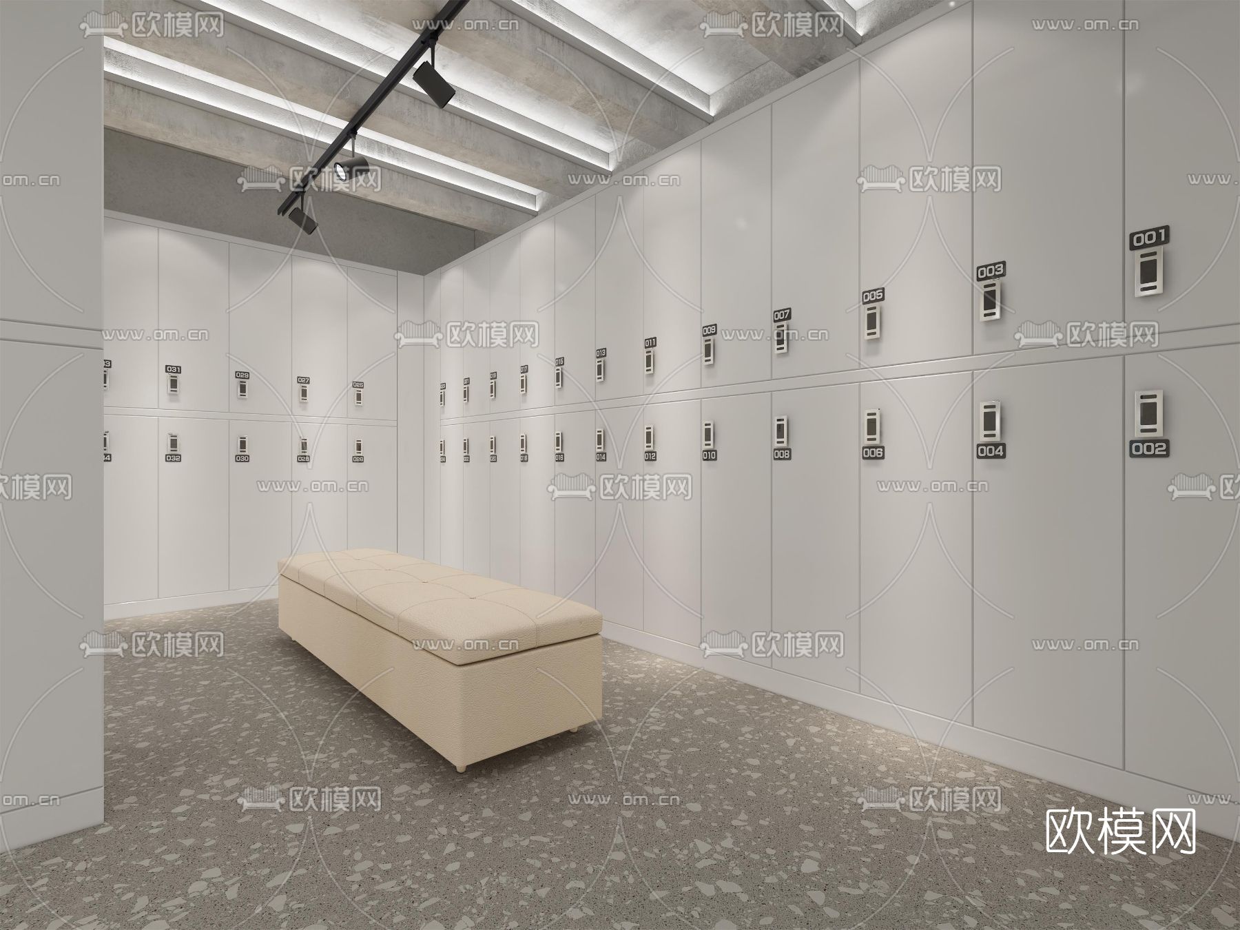 工业风健身房3d模型下载（渲染图2）