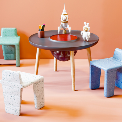  现代简约儿童凳su模型 