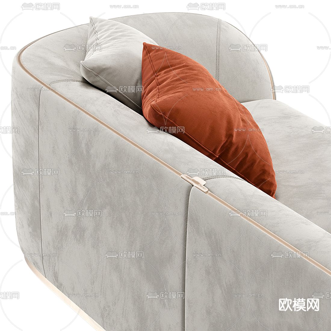 现代布艺贵妃椅3d模型下载（渲染图3）