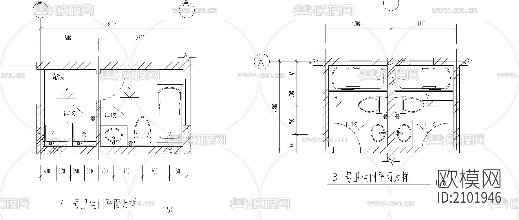卫生间大样图下载（渲染图2）