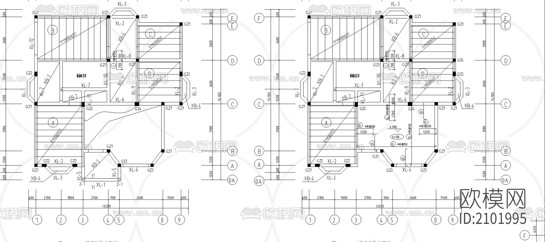 别墅cad施工图下载（渲染图1）