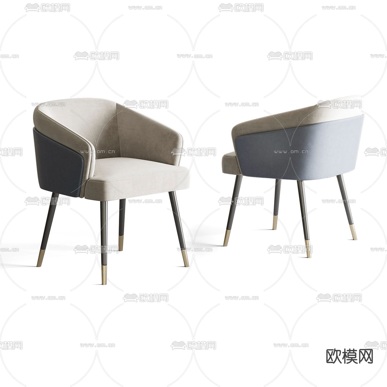 现代布艺休闲椅3d模型下载