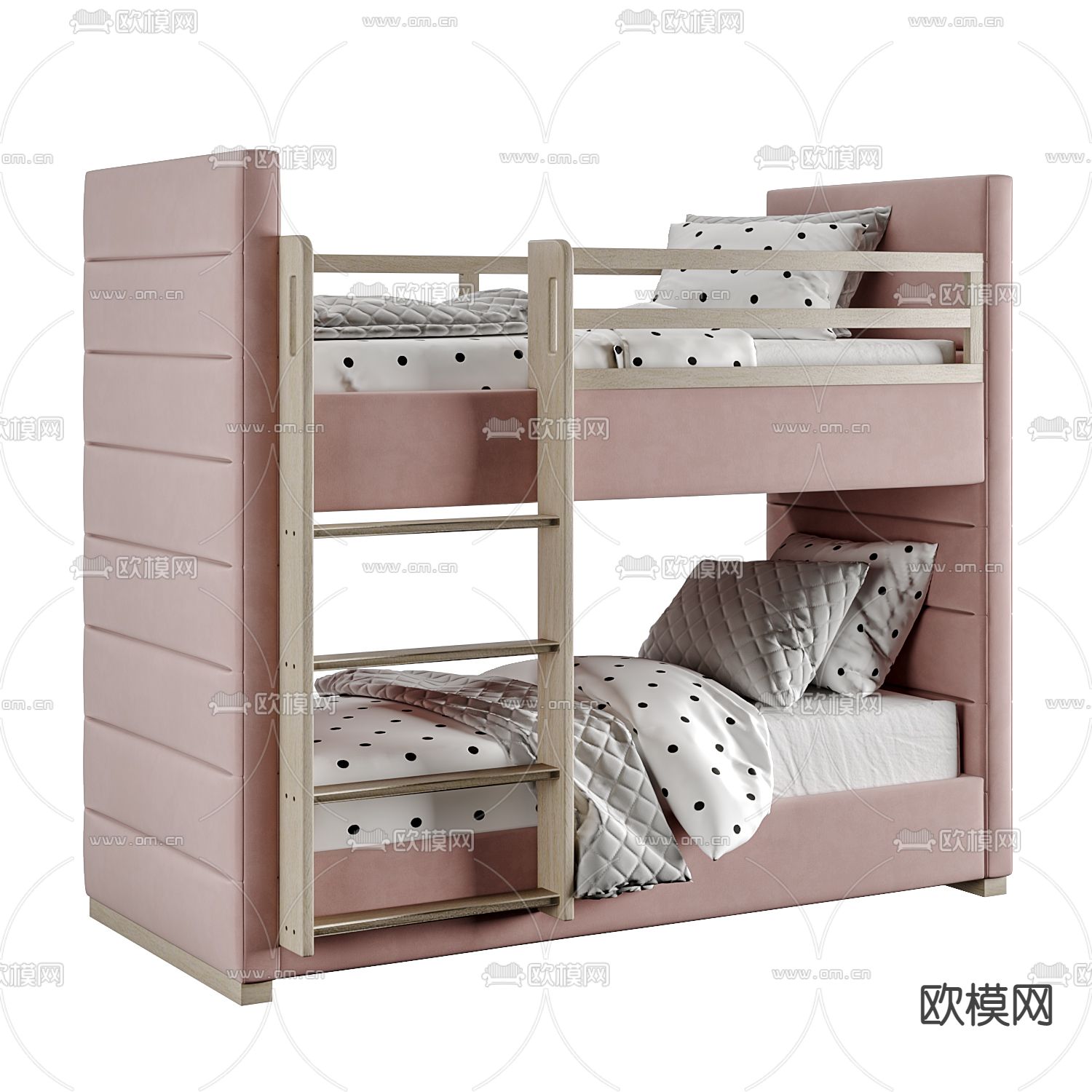 现代儿童床su模型下载（渲染图1）
