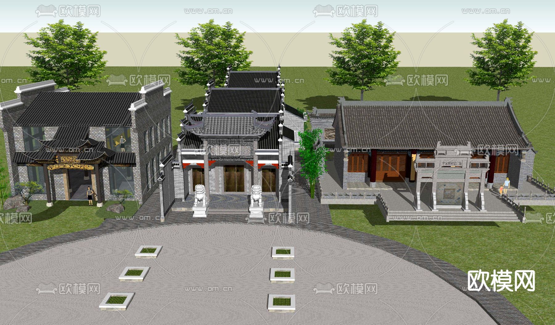 新中式祭祀su模型下载