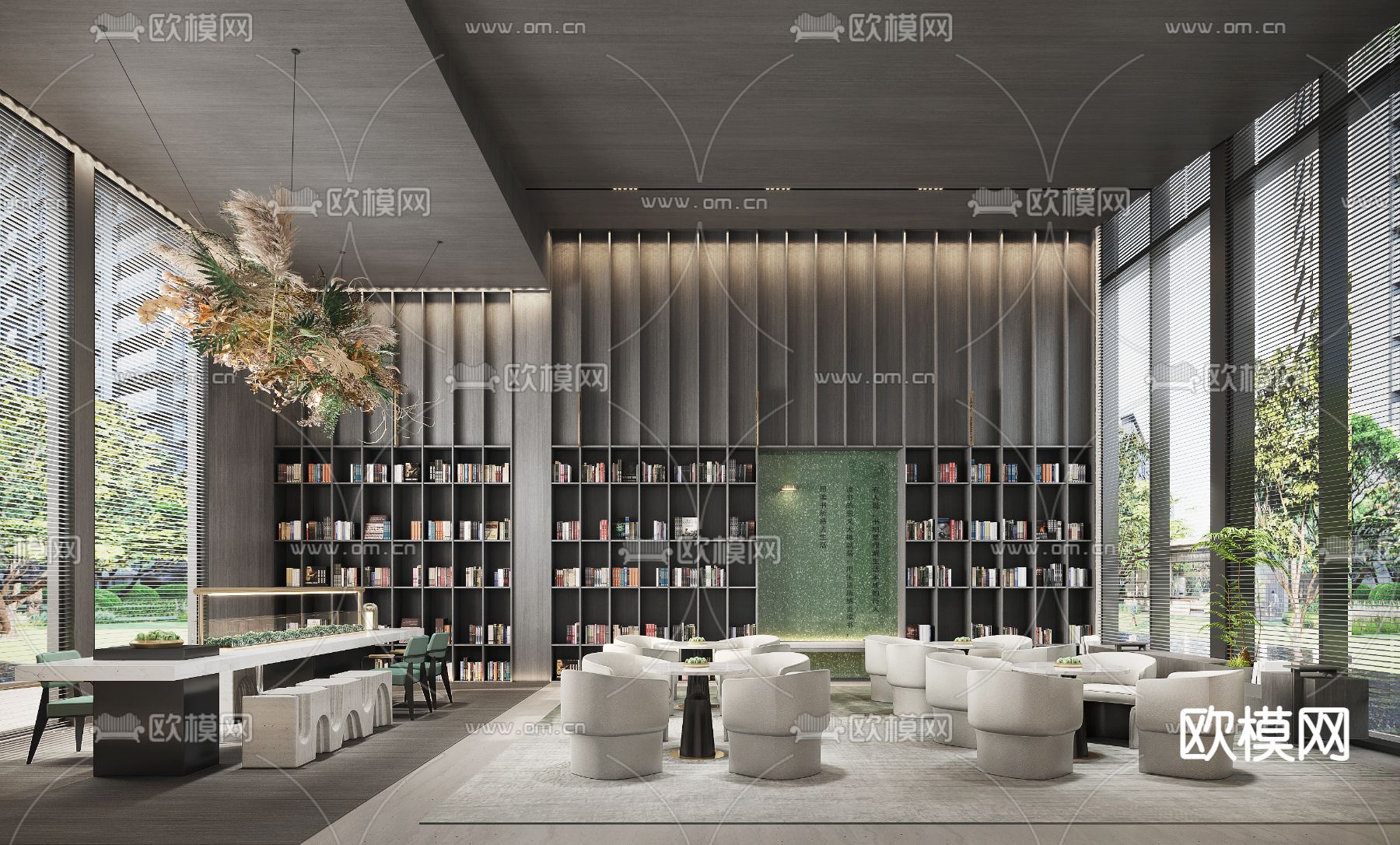 现代售楼处洽谈区3d模型下载（渲染图2）