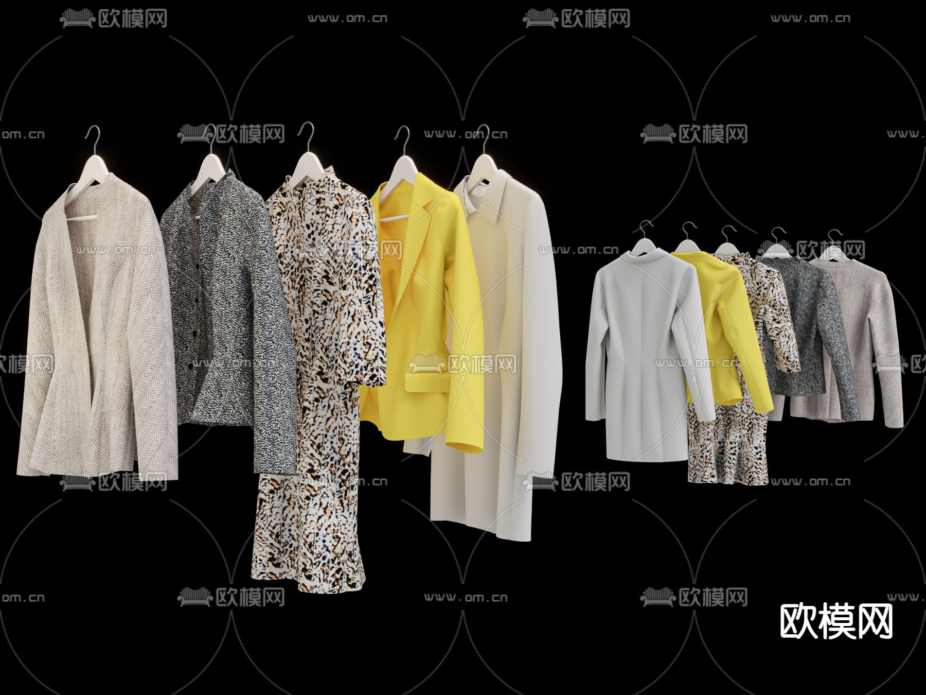 现代外套衣服3d模型下载