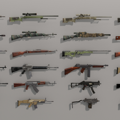  现代军事器材枪械su模型 