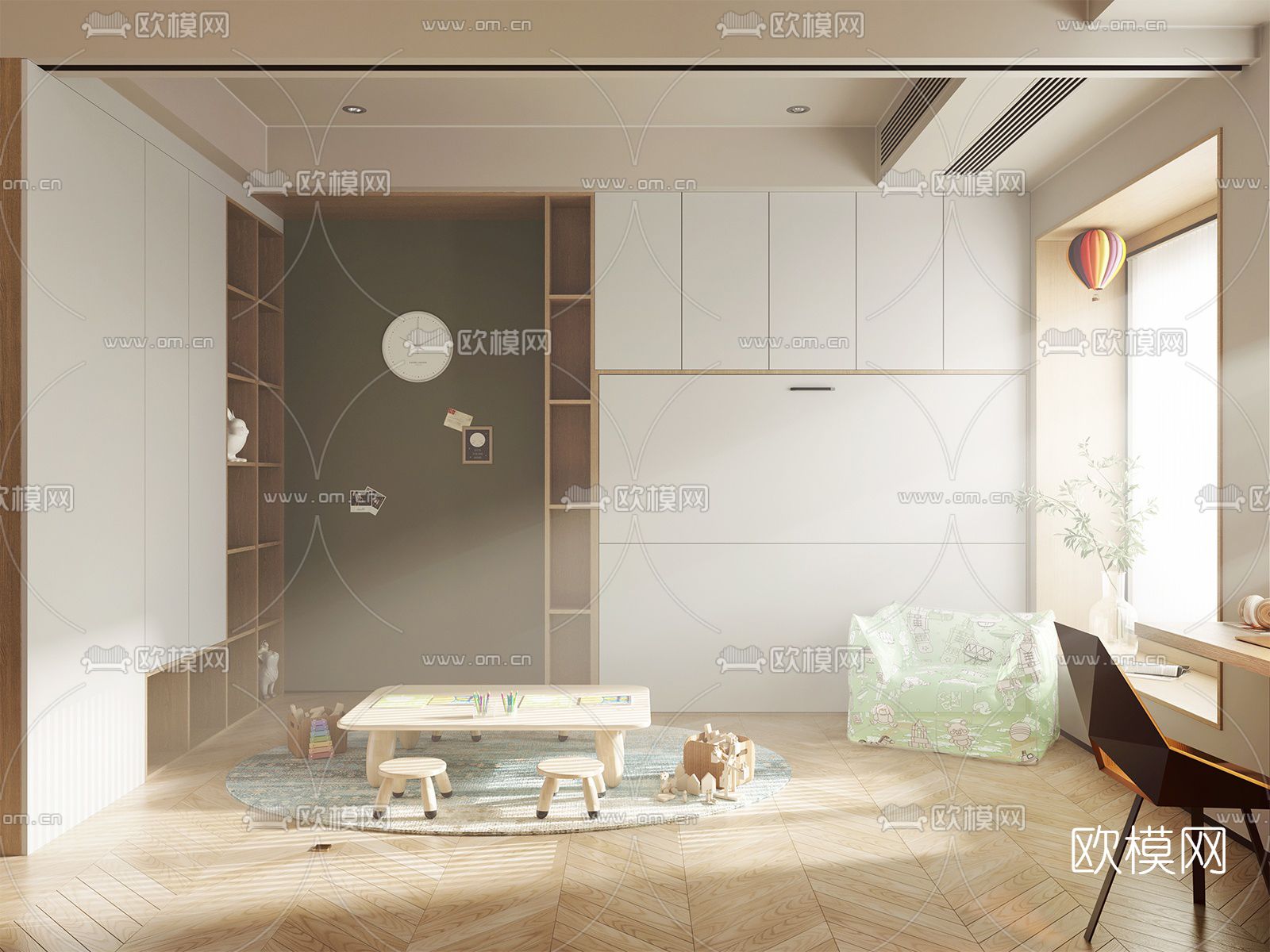 现代儿童娱乐室免费3d模型下载