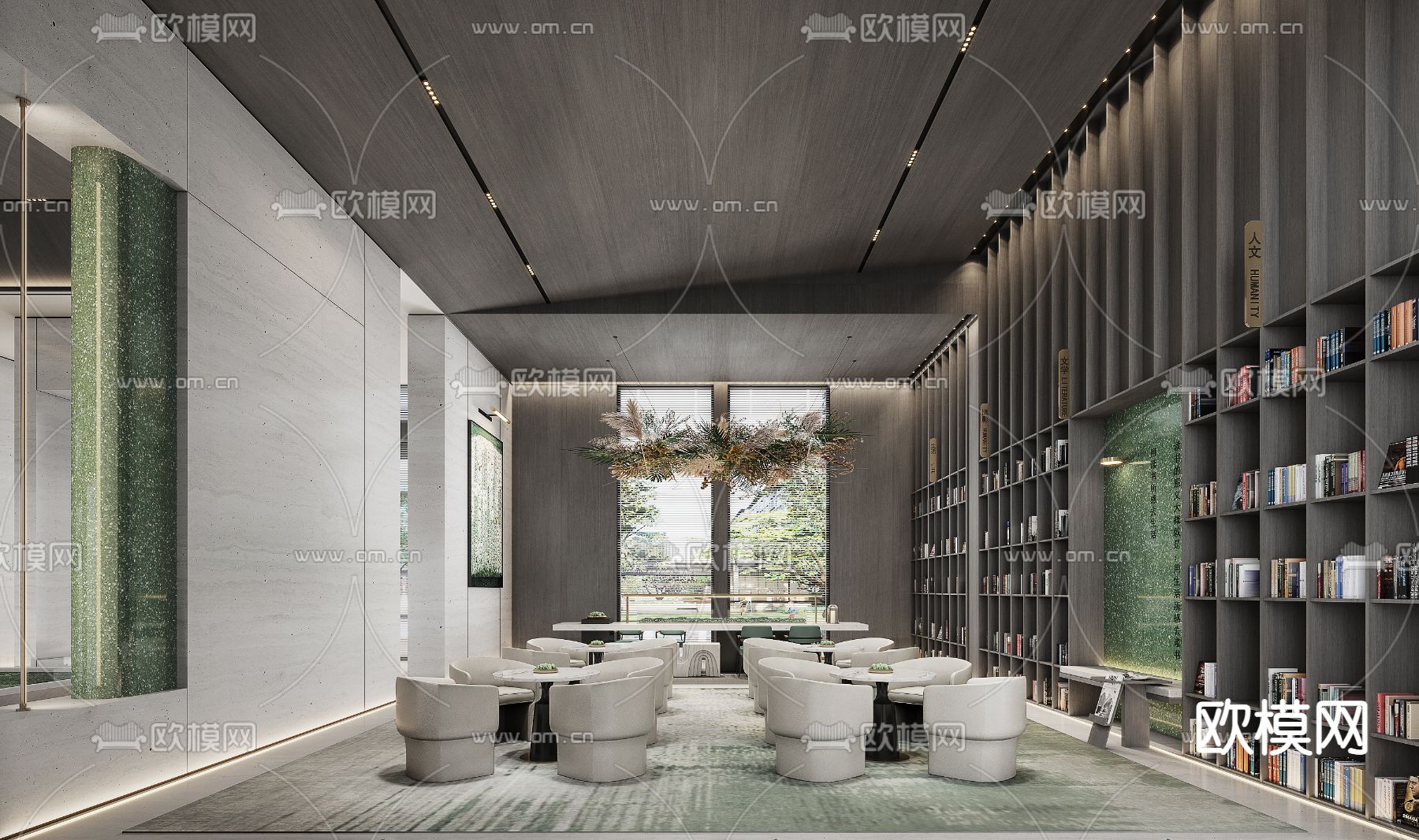 现代售楼处洽谈区3d模型下载（渲染图3）