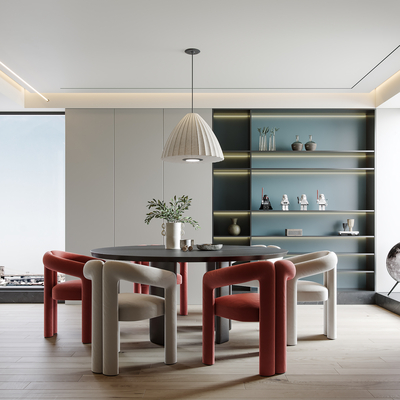 侘寂风餐厅su模型