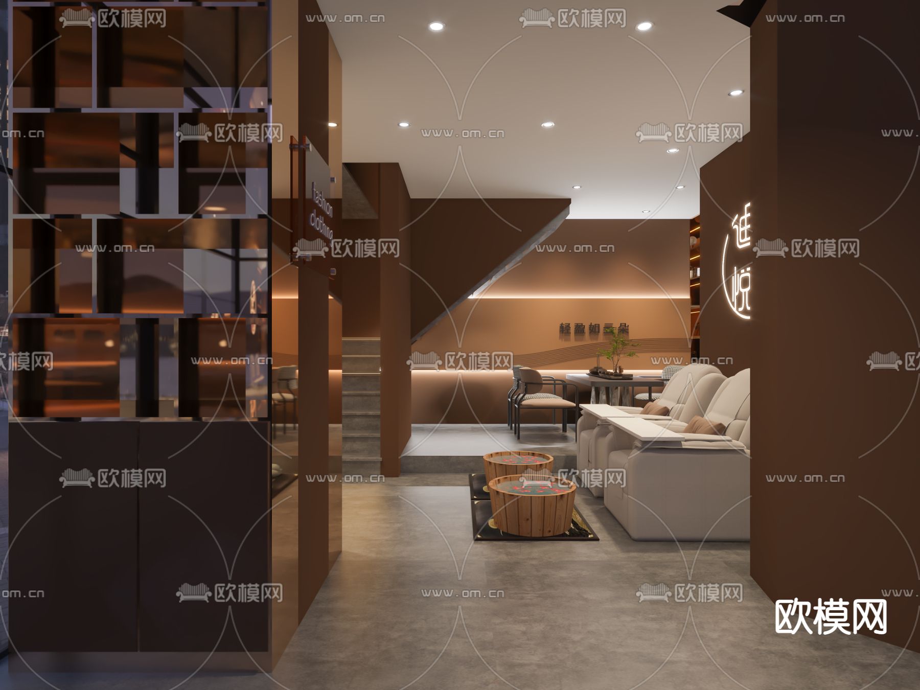 现代SPA采耳养生会所3d模型下载（渲染图3）