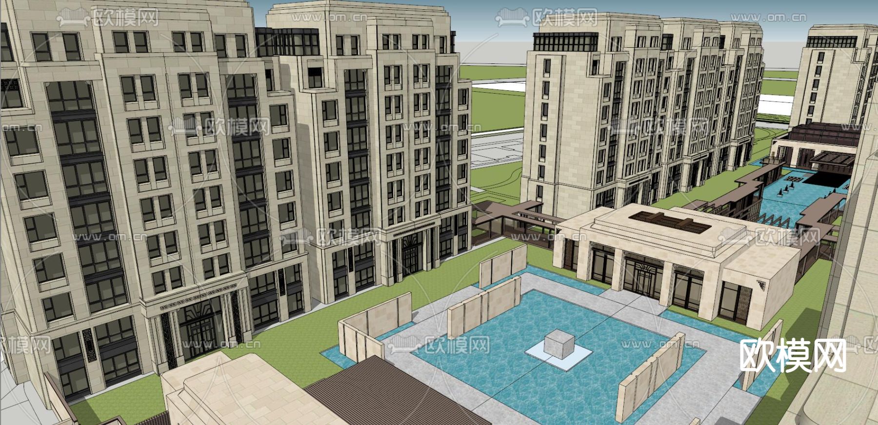 新古典南京五矿翡玉方山su模型