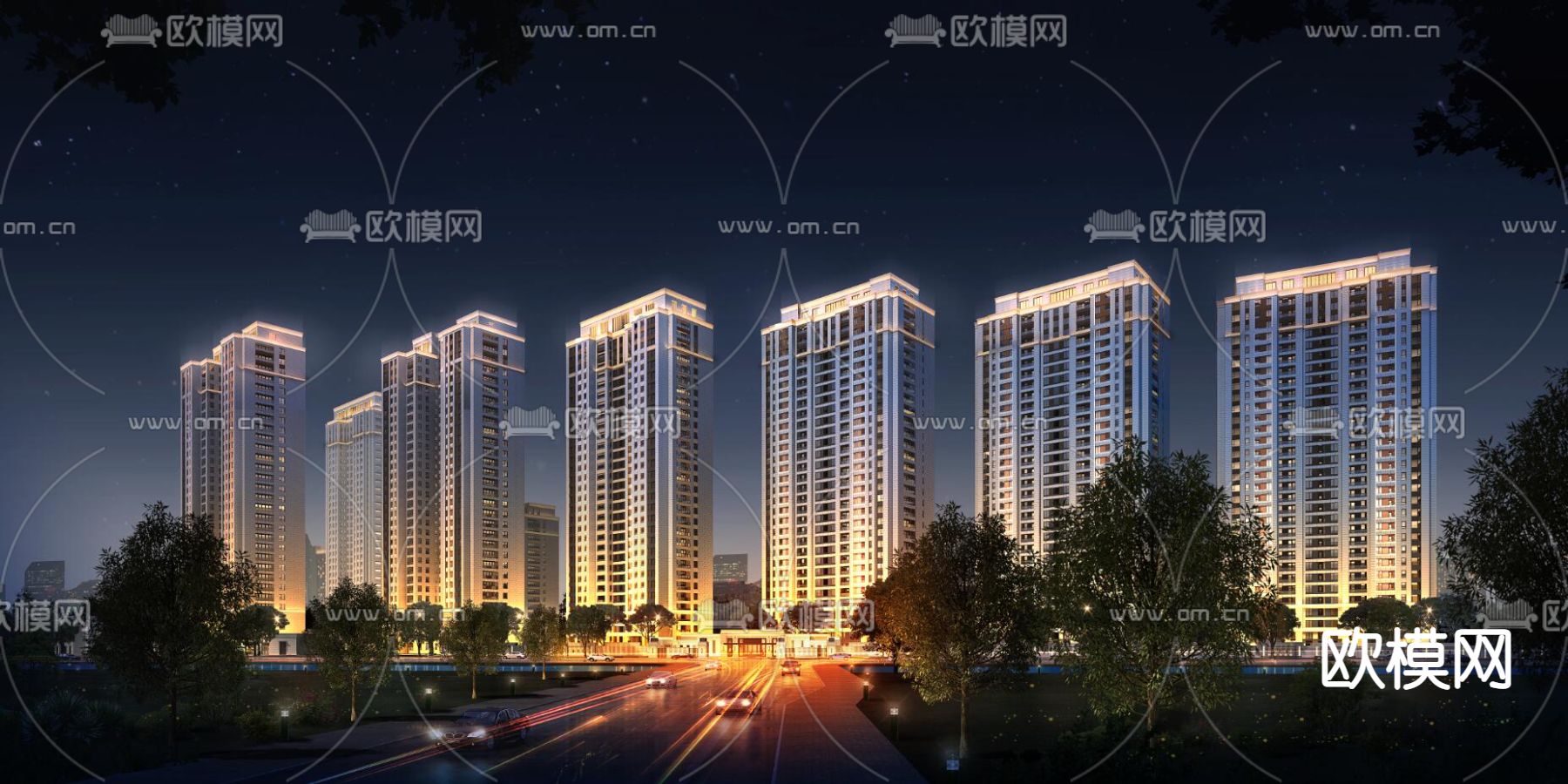新古典高品质小区su模型