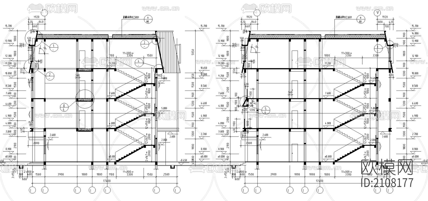 招待所建筑cad施工图下载（渲染图1）
