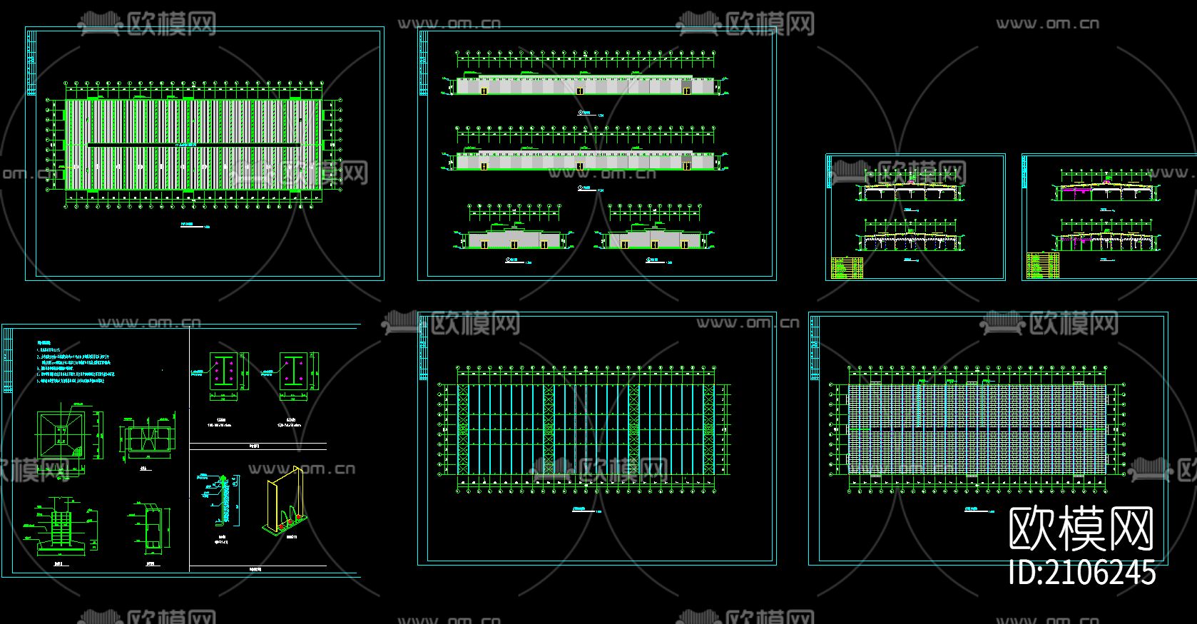 公司63×180厂房工程cad施工图下载（渲染图3）