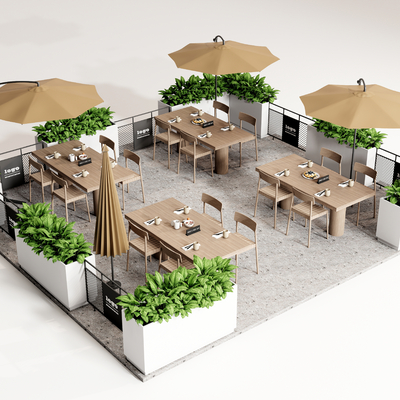 咖啡厅外摆区3d模型