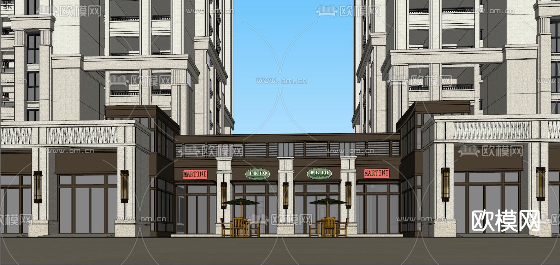 新古典住宅小区外观su模型