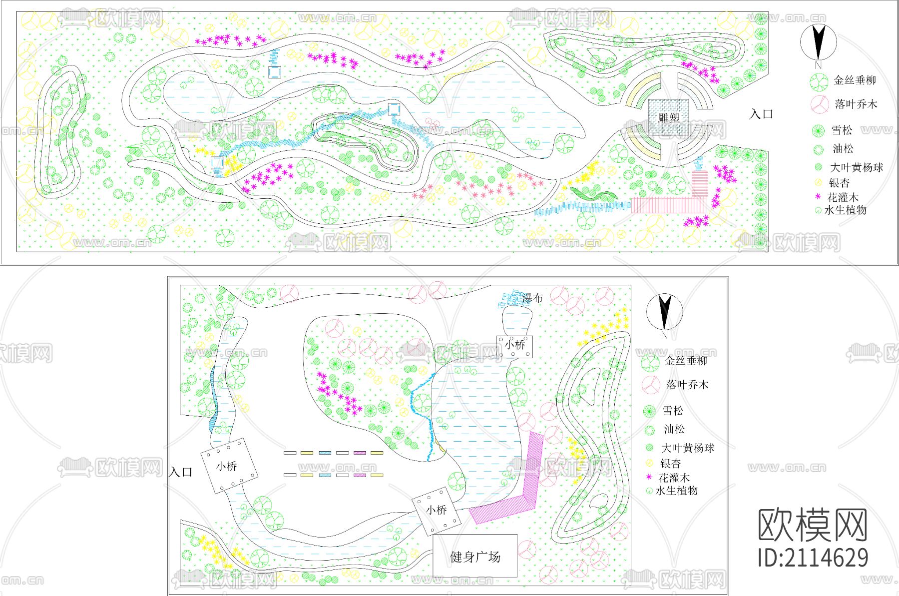 公园道路绿化工程图下载