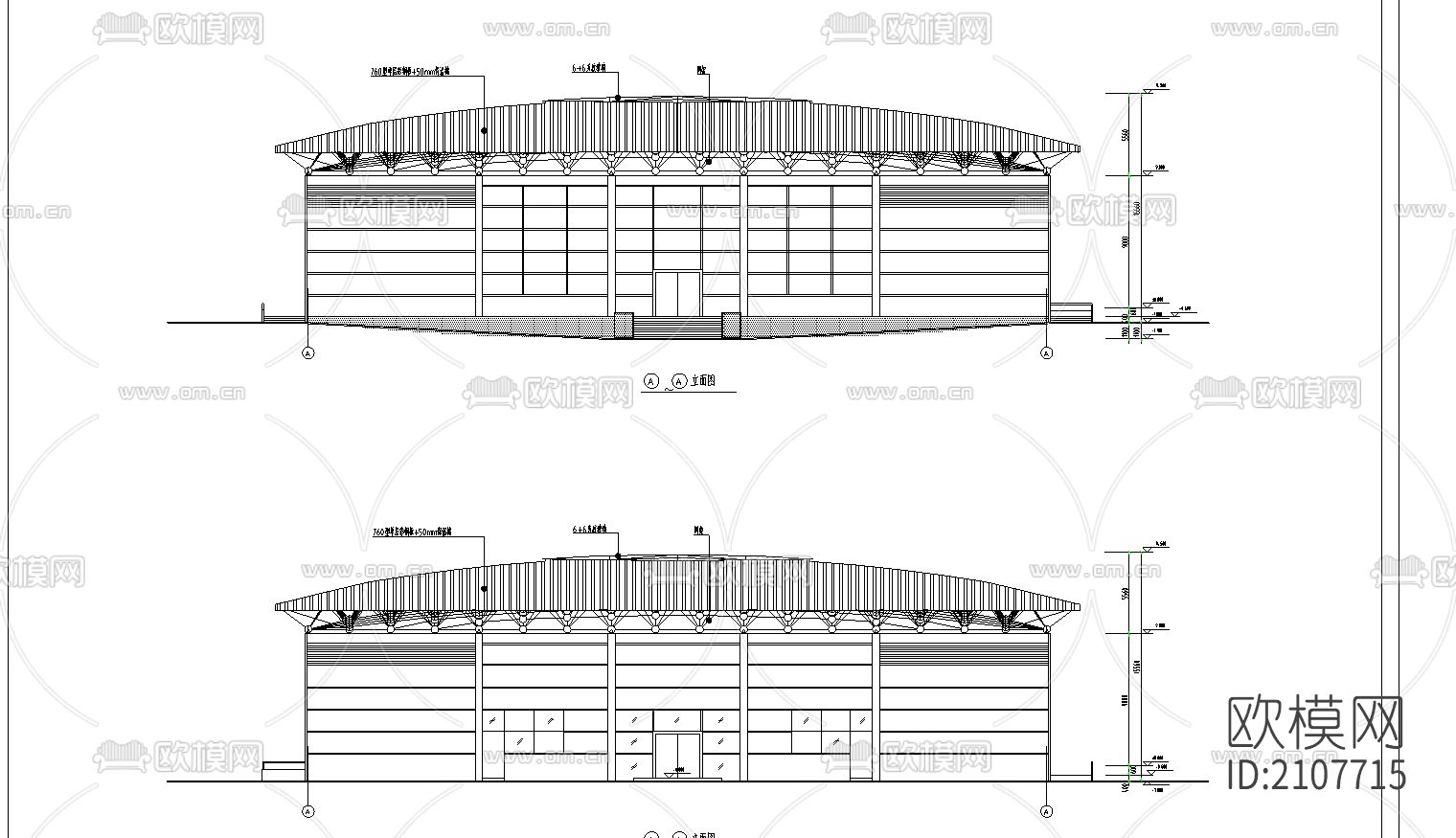 电业局网架cad施工图下载（渲染图1）